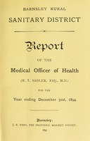 view [Report 1894] / Medical Officer of Health, Barnsley (Union) R.D.C.