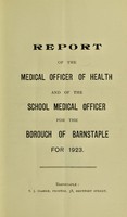 view [Report 1923] / Medical Officer of Health, Barnstaple Borough.