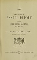 view [Report 1894] / Medical Officer of Health, Bath City & County Borough.