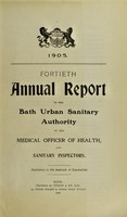 view [Report 1905] / Medical Officer of Health, Bath City & County Borough.