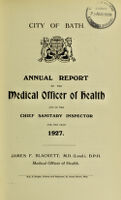 view [Report 1927] / Medical Officer of Health, Bath City & County Borough.