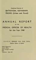 view [Report 1948] / Medical Officer of Health, Combined Districts of Bathavon, Keynsham, Frome (Urban and Rural).