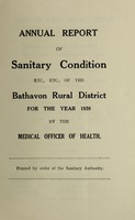 view [Report 1938] / Medical Officer of Health, Bathavon R.D.C.