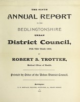 view [Report 1909] / Medical Officer of Health, Bedlingtonshire U.D.C.