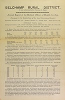 view [Report 1899] / Medical Officer of Health, Belchamp R.D.C.