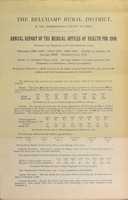 view [Report 1910] / Medical Officer of Health, Belchamp R.D.C.