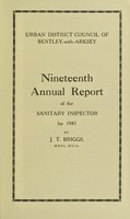 view [Report 1943] / Sanitary Chief Public Health Inspector, Bentley-with-Arksey U.D.C.