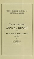 view [Report 1946] / Sanitary Chief Public Health Inspector, Bentley-with-Arksey U.D.C.