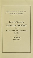 view [Report 1951] / Sanitary Chief Public Health Inspector, Bentley-with-Arksey U.D.C.