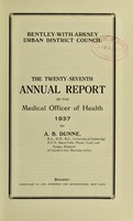 view [Report 1937] / Medical Officer of Health, Bentley-with-Arksey U.D.C.