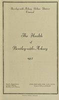 view [Report 1953] / Medical Officer of Health, Bentley-with-Arksey U.D.C.