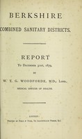 view [Report 1879] / Medical Officer of Health, Berkshire Combined Sanitary District.