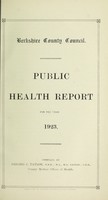 view [Report 1923] / Medical Officer of Health, Berkshire County Council.