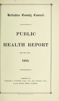 view [Report 1925] / Medical Officer of Health, Berkshire County Council.
