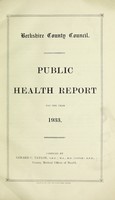 view [Report 1933] / Medical Officer of Health, Berkshire County Council.