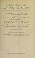 view [Report 1910] / Medical Officer of Health, Berwick-upon-Tweed U.D.C.