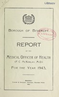 view [Report 1943] / Medical Officer of Health, Beverley Borough.