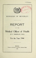 view [Report 1944] / Medical Officer of Health, Beverley Borough.