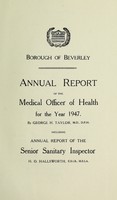 view [Report 1947] / Medical Officer of Health, Beverley Borough.