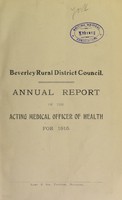 view [Report 1915] / Medical Officer of Health, Beverley R.D.C.