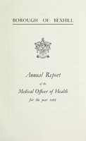 view [Report 1965] / Medical Officer of Health, Bexhill U.D.C. Borough.