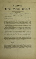 view [Report 1901] / Medical Officer of Health, Billinge U.D.C.