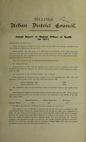 view [Report 1911] / Medical Officer of Health, Billinge U.D.C.