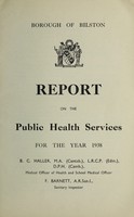 view [Report 1938] / Medical Officer of Health, Bilston Borough.