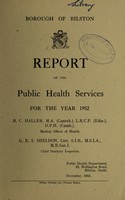 view [Report 1952] / Medical Officer of Health, Bilston Borough.