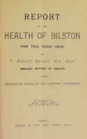 view [Report 1894] / Medical Officer of Health, Bilston U.D.C.