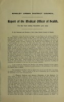 view [Report 1909] / Medical Officer of Health, Bingley U.D.C.