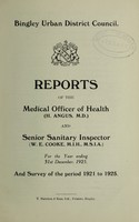 view [Report 1925] / Medical Officer of Health, Bingley U.D.C.