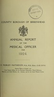 view [Report 1924] / Medical Officer of Health, Birkenhead County Borough.