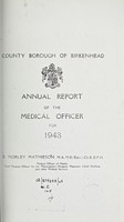 view [Report 1943] / Medical Officer of Health, Birkenhead County Borough.