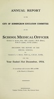 view [Report 1934] / School Medical Officer of Health, Birmingham.