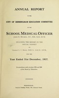 view [Report 1937] / School Medical Officer of Health, Birmingham.