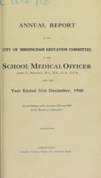 view [Report 1940] / School Medical Officer of Health, Birmingham.