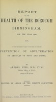 view [Report 1880] / Medical Officer of Health, Birmingham.