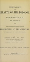 view [Report 1887] / Medical Officer of Health, Birmingham.