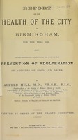 view [Report 1893] / Medical Officer of Health, Birmingham.