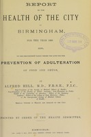 view [Report 1898] / Medical Officer of Health, Birmingham.