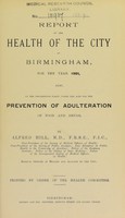 view [Report 1901] / Medical Officer of Health, Birmingham.