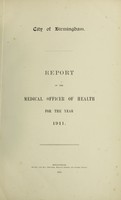 view [Report 1911] / Medical Officer of Health, Birmingham.