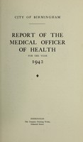 view [Report 1942] / Medical Officer of Health, Birmingham.