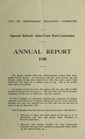 view [Report 1948] / Birmingham Education Committee, Special Services After Care sub-committee.