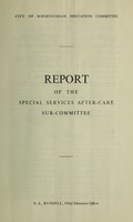 view [Report 1953] / Birmingham Education Committee, Special Services After Care sub-committee.