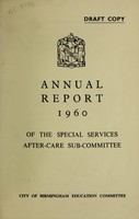 view [Report 1960] / Birmingham Education Committee, Special Services After Care sub-committee.