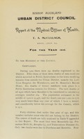 view [Report 1910] / Medical Officer of Health, Bishop Auckland U.D.C.