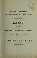 view [Report 1923] / Medical Officer of Health, Bishop Auckland U.D.C.