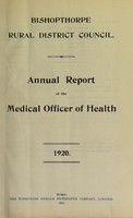 view [Report 1920] / Medical Officer of Health, Bishopthorpe R.D.C.